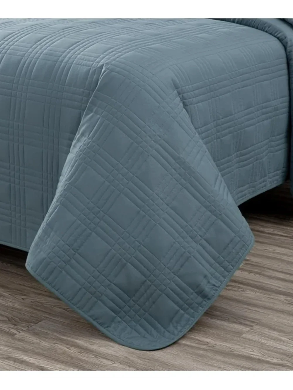 Blue oversized king 3 piece Quilted Bedspread Set